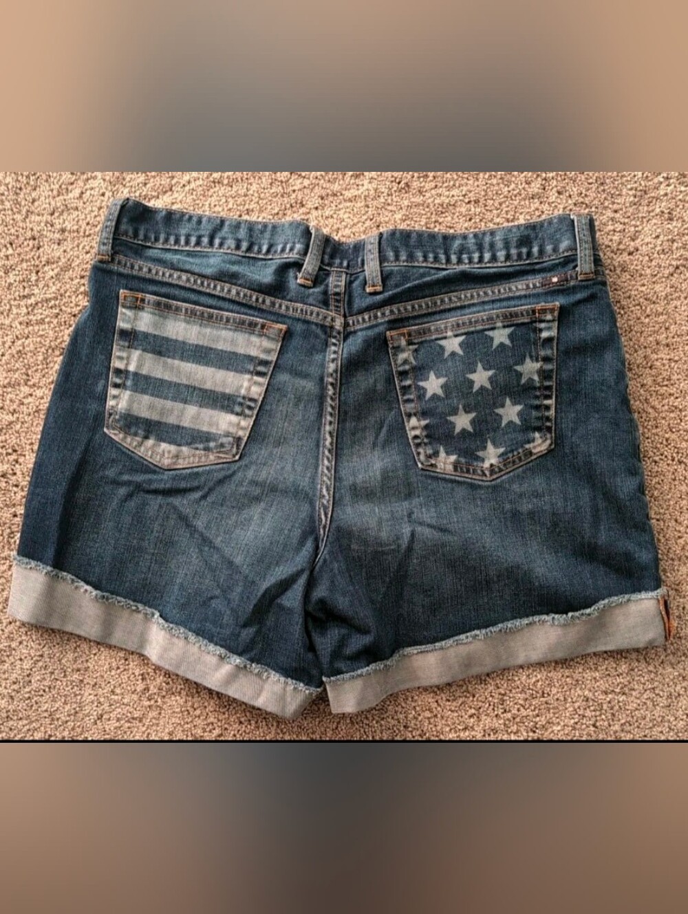 Women's USA Lucky Brand Blue Laguna Shorts W/ Stars & Stripes Pockets Sz. 10/30